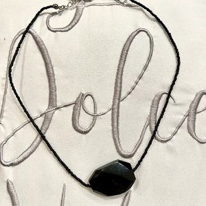 Multi faceted black beaded choker necklace by White House Black Market.